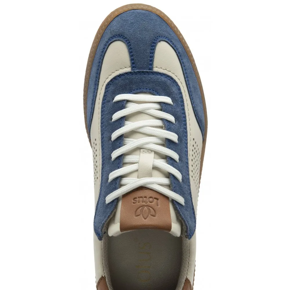Lotus Frapporta Women's Leather Low Profile Lace Up Trainer Blue/Multi