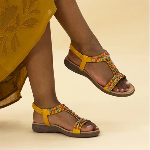 Lunar Ladies Flat Sandals - Ravello - Mustard
