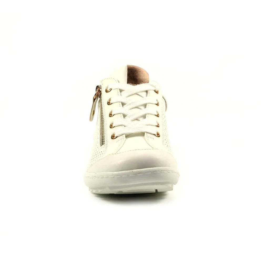 Lunar Tori Women's Lace Up Panelled Trainer White