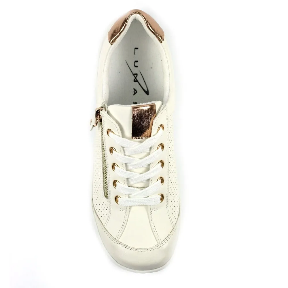 Lunar Tori Women's Lace Up Panelled Trainer White