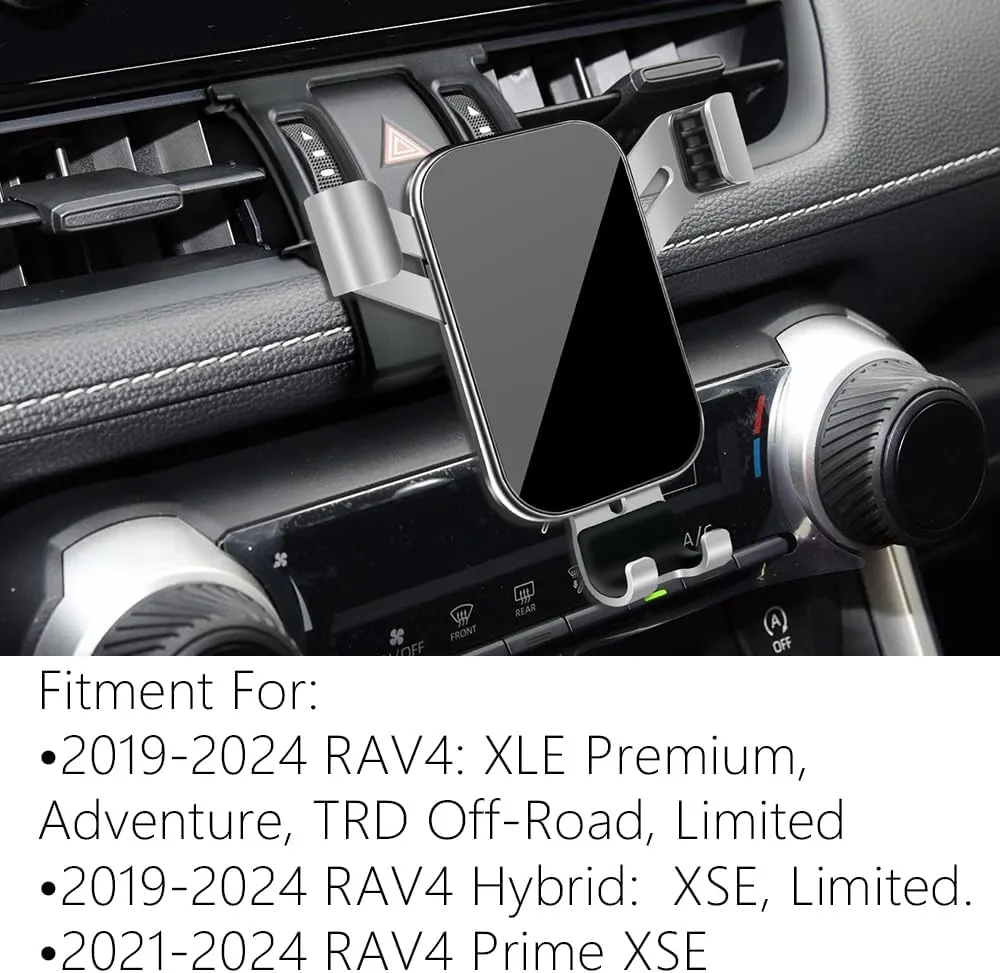 LUNQIN Car Phone Holder Mount for 2019-2025 Toyota RAV4 XLE Premium Adventure TRD Off-Road Limited & 2019-2025 RAV4 Hybrid XSE Limited & 2021-25 RAV 4 Prime XSE Auto Accessories Vent Cell Mobile Stand