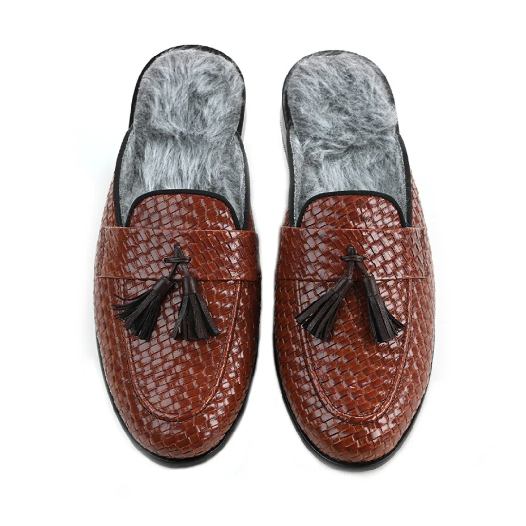 Luxious Mule Shoes With Fur Insoles - Tan