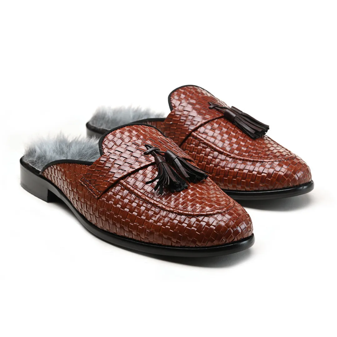 Luxious Mule Shoes With Fur Insoles - Tan
