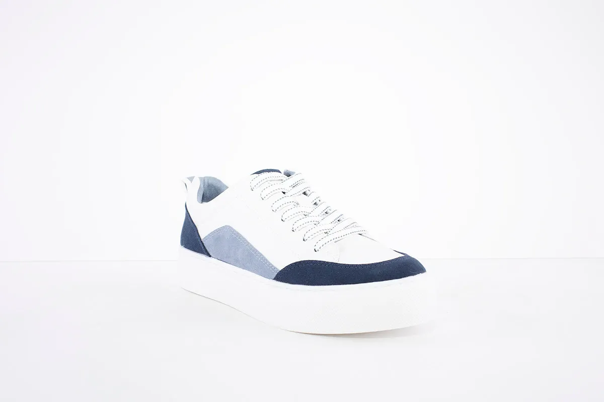 MARCO TOZZI - 23703-135 LACED FASHION SHOE - WHITE/NAVY