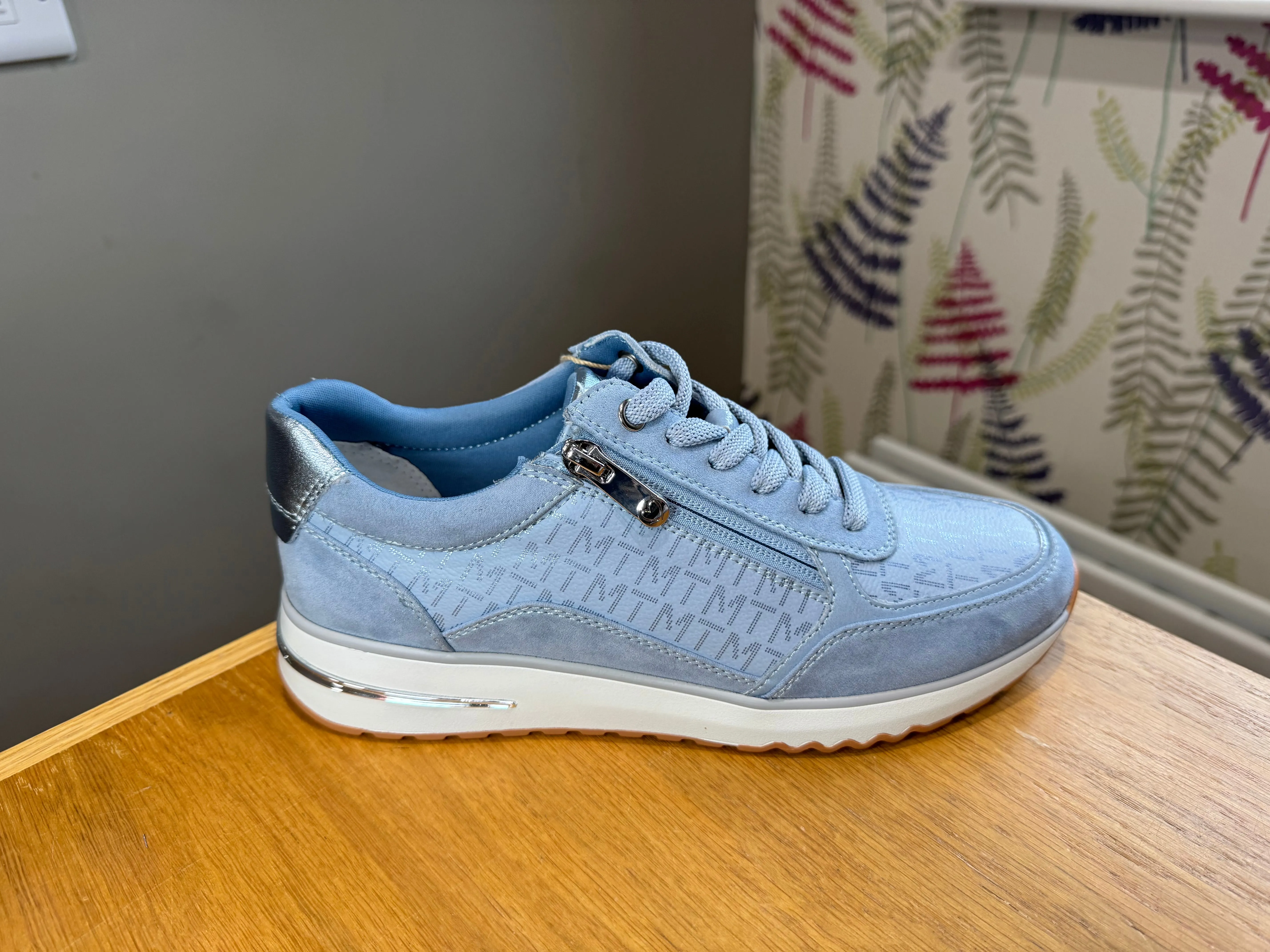 Marco Tozzi Blue Logo Zip Trainer
