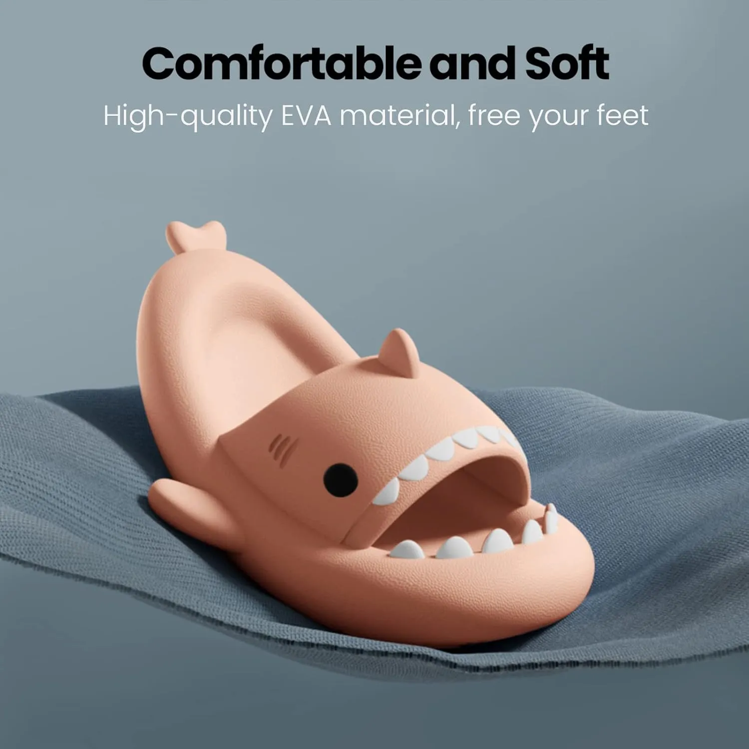 Menore Kids Shark Cloud Slides | Boys Girls Toddlers Pillow Slippers | Cute Cartoon Open Toe Sandals | Cushioned Thick Sole Shower Water Shoes Indoor & Outdoor