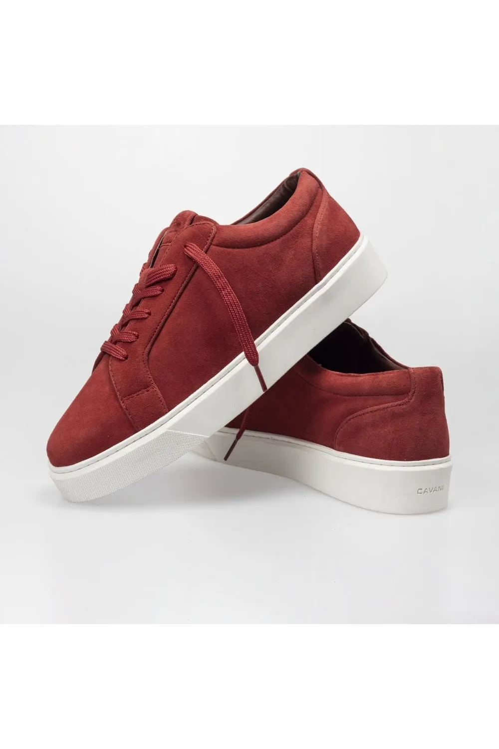 Men's Thick Rubber Sole Lace Up Sneakers - Red