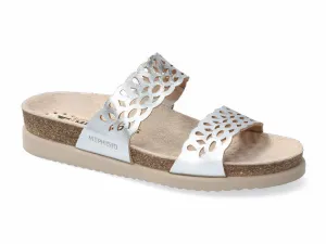 Mephisto Women's Hennie Silver Metallic Leather Sandal