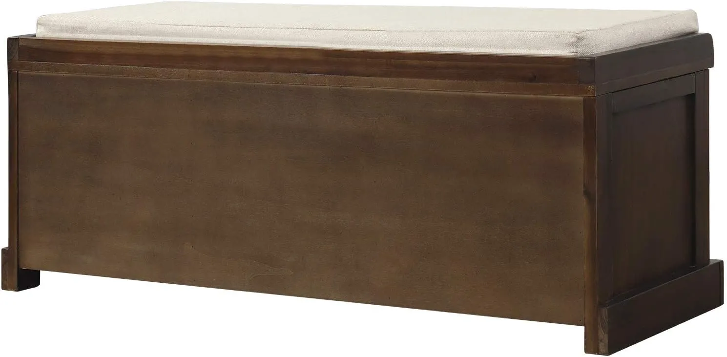 Merax Storage Bench Entryway Storage Bench with 3 Removable Basket, Shoe Bench Fully Assemble Storage Bench with Removable Cushion for Entryway, Hallway,Living Room(Espresso)