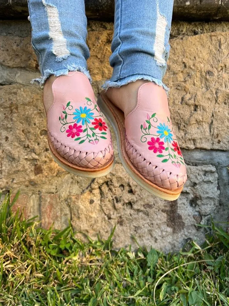 Mexico en la Piel Leather Slide Sandals for Woman Handmade.