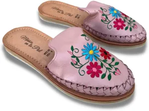 Mexico en la Piel Leather Slide Sandals for Woman Handmade.
