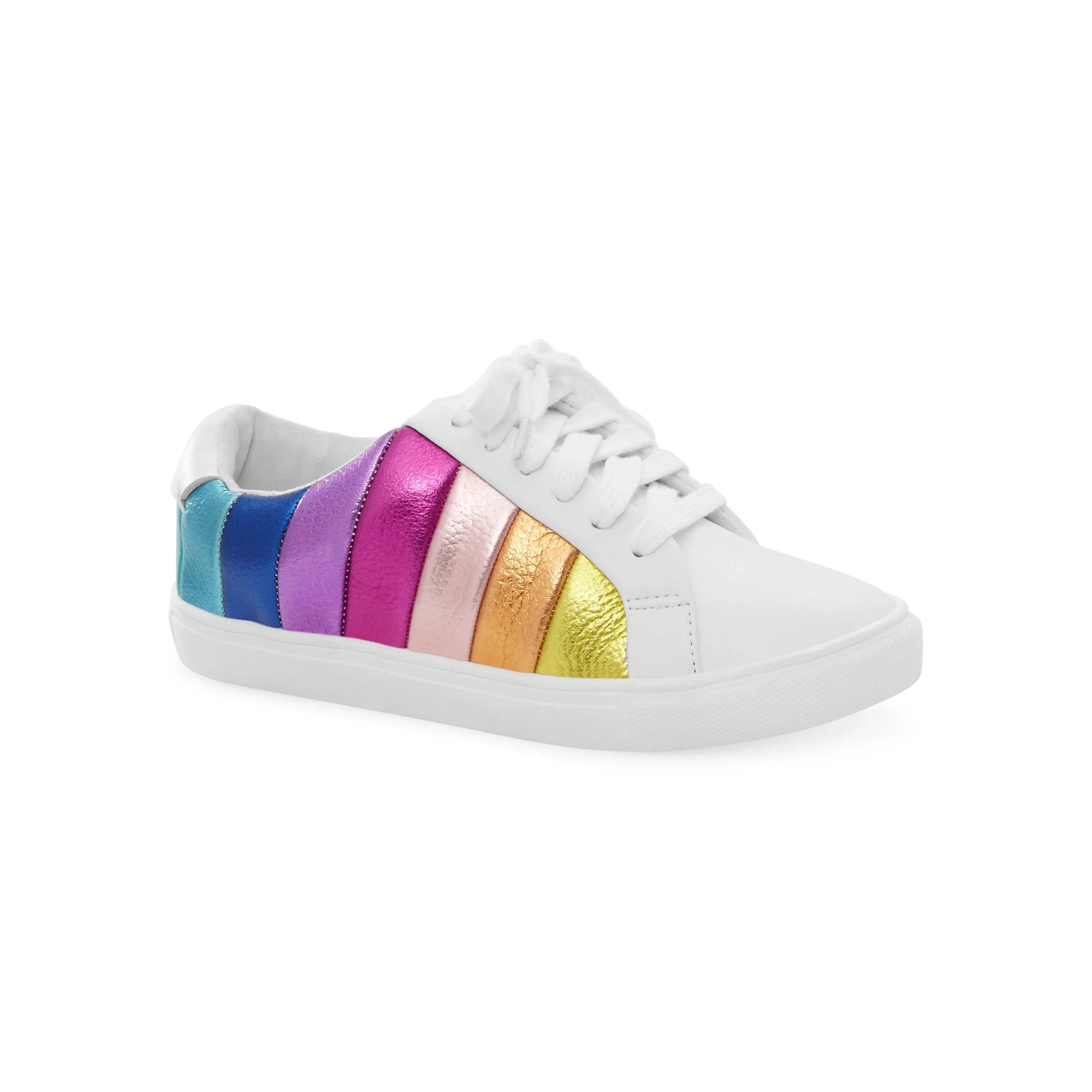 Mini Lane Stripe Sneaker - Big Kid White