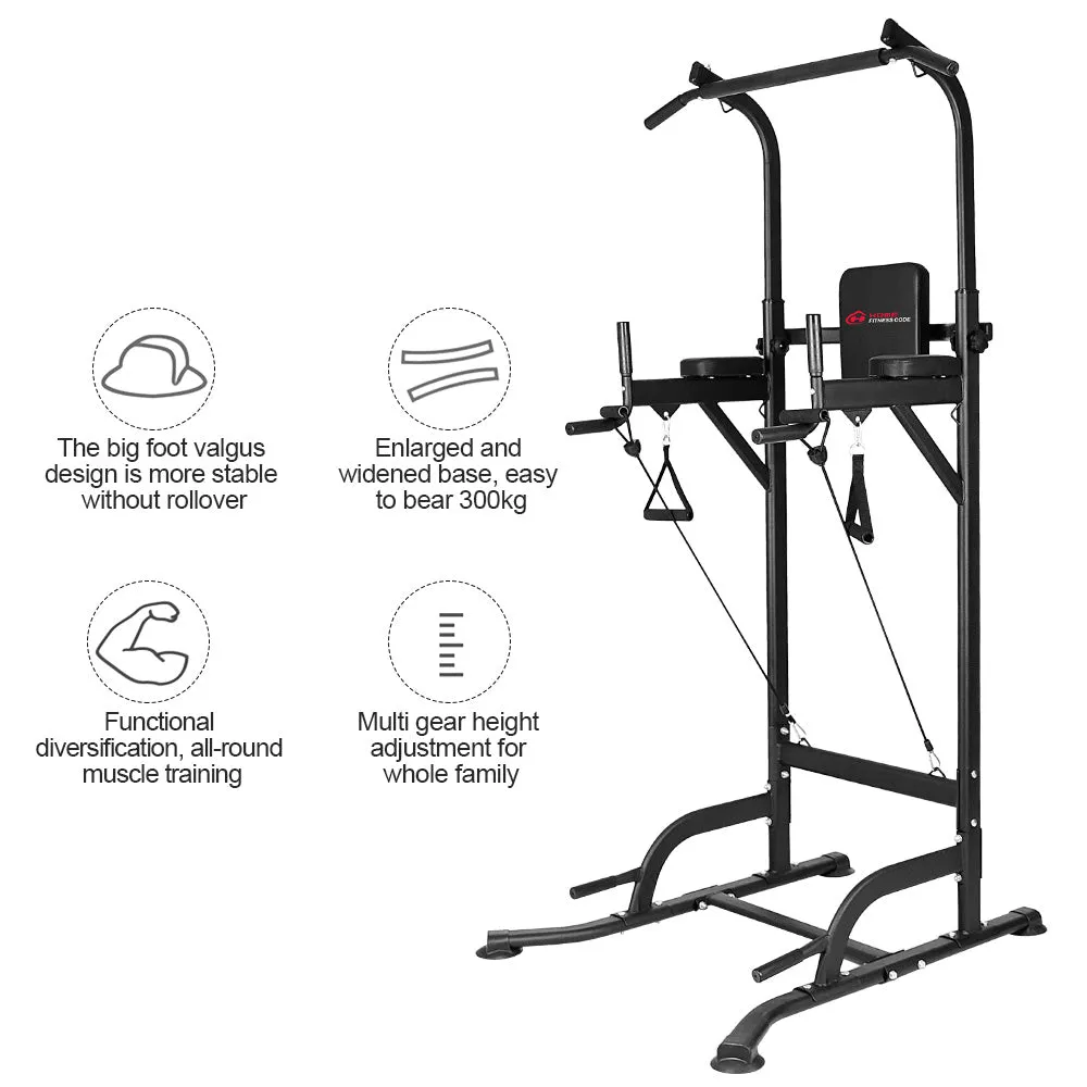Multi-function Power Tower Dip Station Pull Up Bar with Adjustable Height