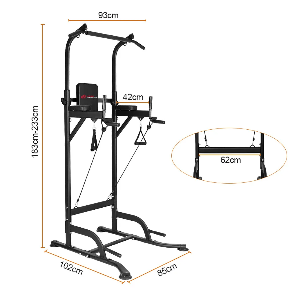 Multi-function Power Tower Dip Station Pull Up Bar with Adjustable Height