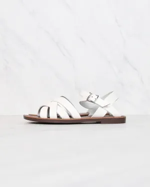 Multi Strapped Flat Gladiator Sandal in White