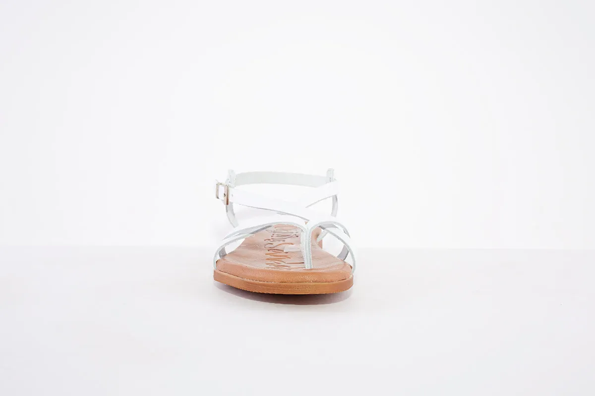 OH MY SANDALS -4952  FLAT STRAP FASHION SANDAL - WHITE