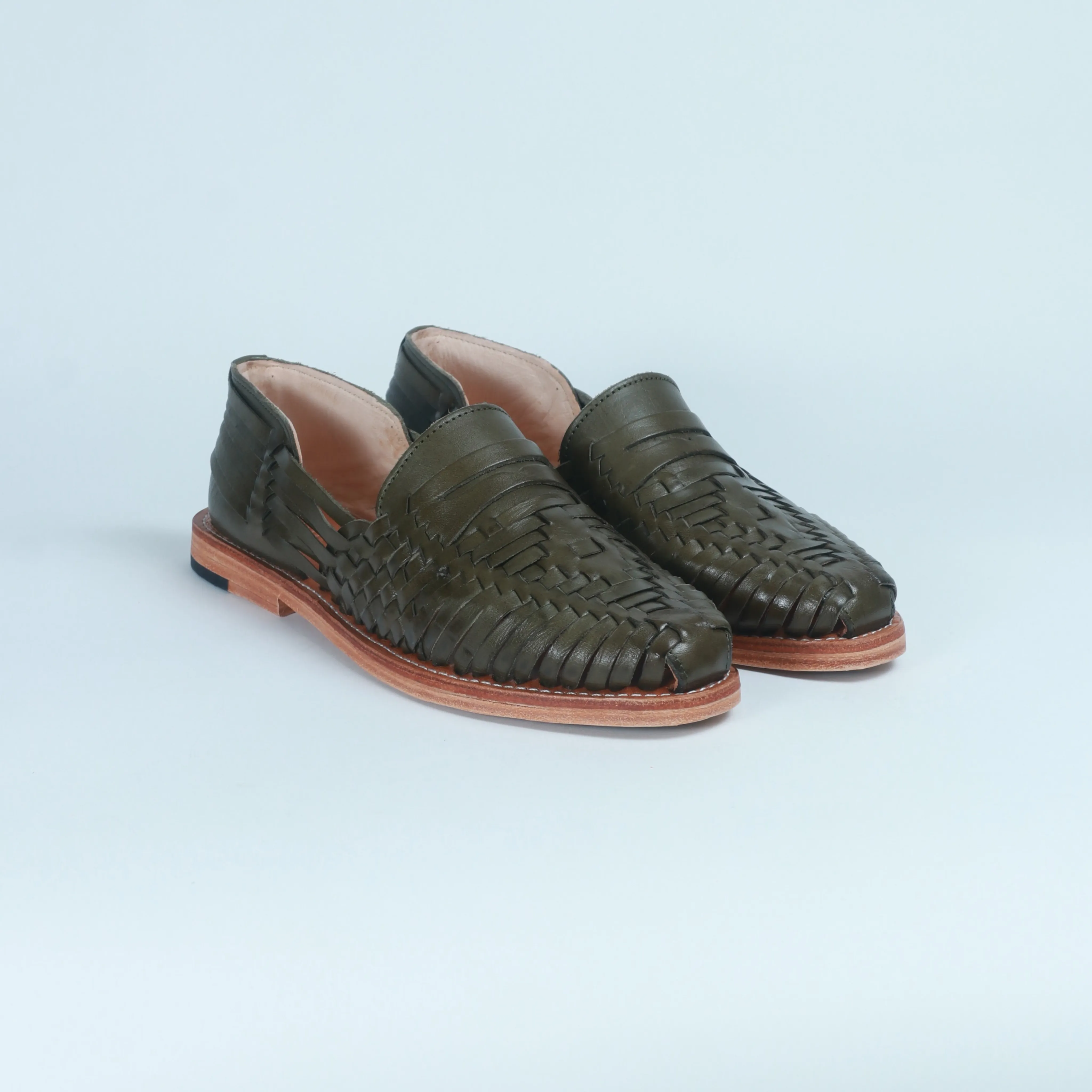 Olive Green Leather Sebastian Loafer