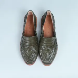 Olive Green Leather Sebastian Loafer
