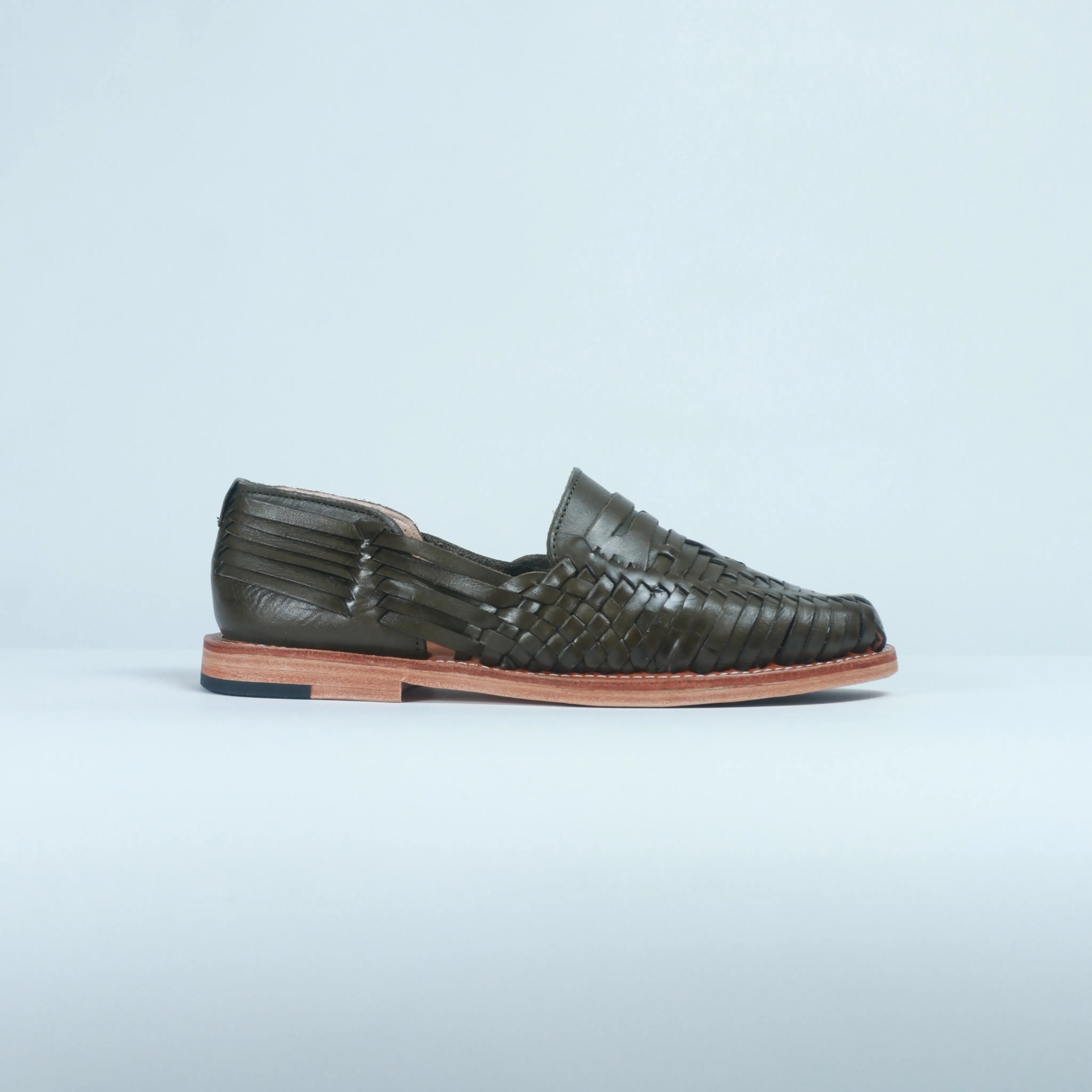 Olive Green Leather Sebastian Loafer