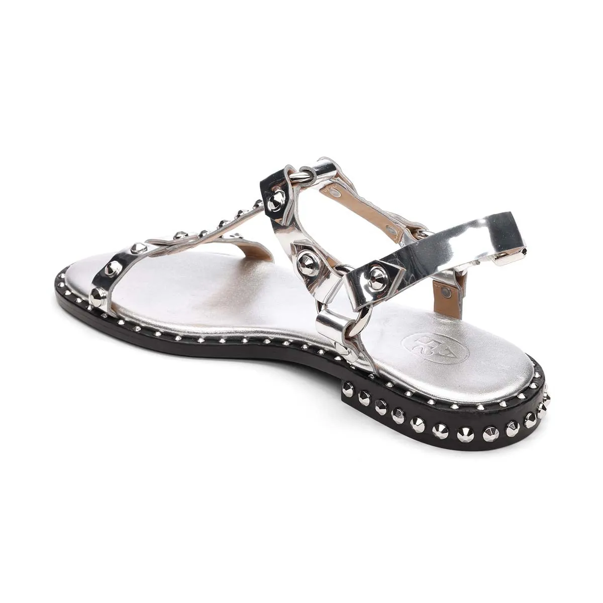 Patsy Metallic Studded Flat Sandal