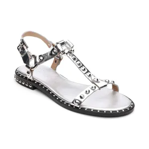 Patsy Metallic Studded Flat Sandal