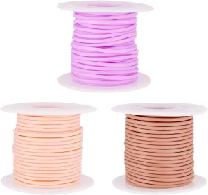 PH PandaHall 32.8 Yards Tan Khaki Knitting Cord, 2mm Rubber Tubing, Ideal for Knitting and Crafting