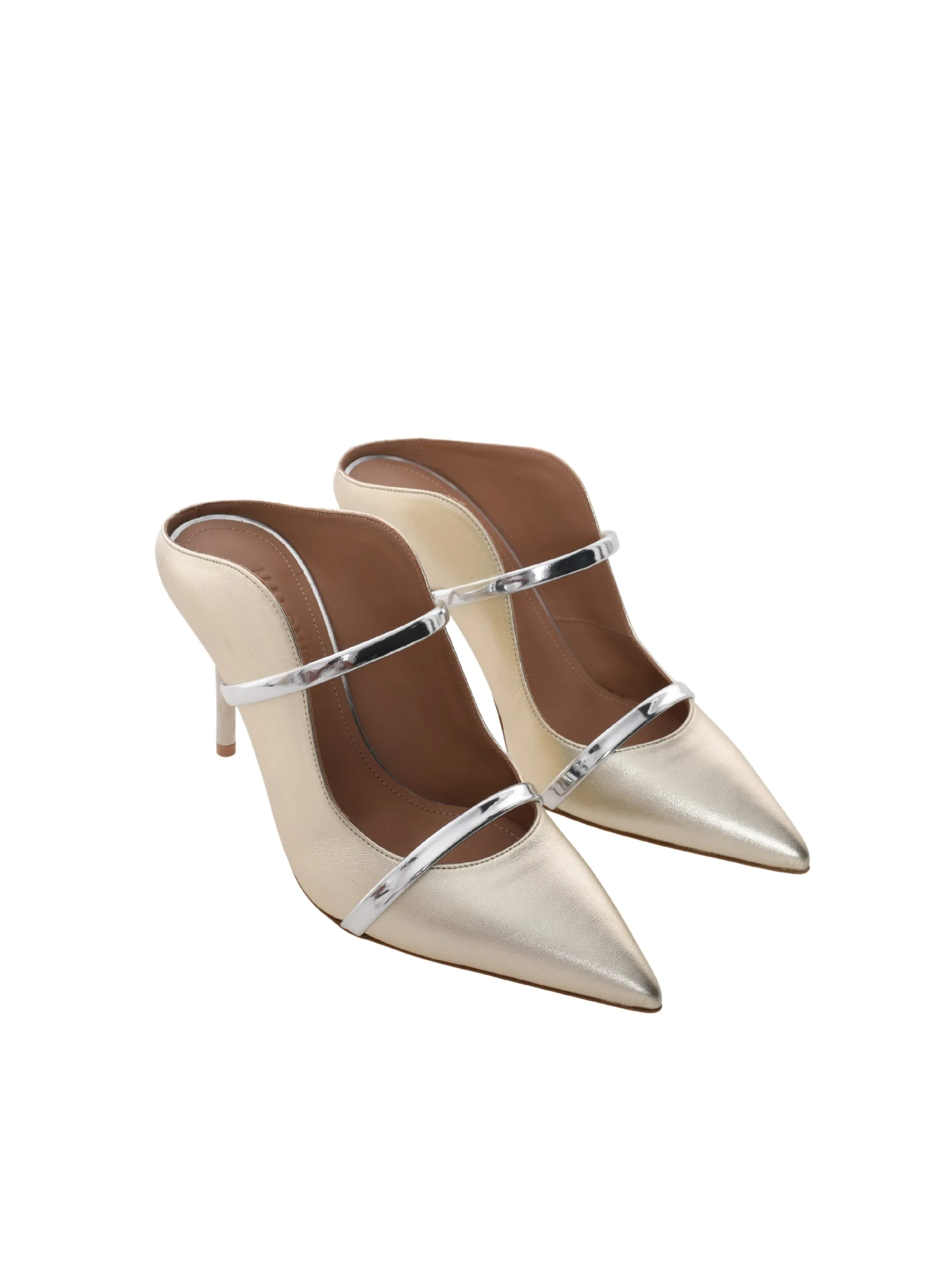 POINTED TOE MULE WITH DOUBLE STRAPS ON STILETTO