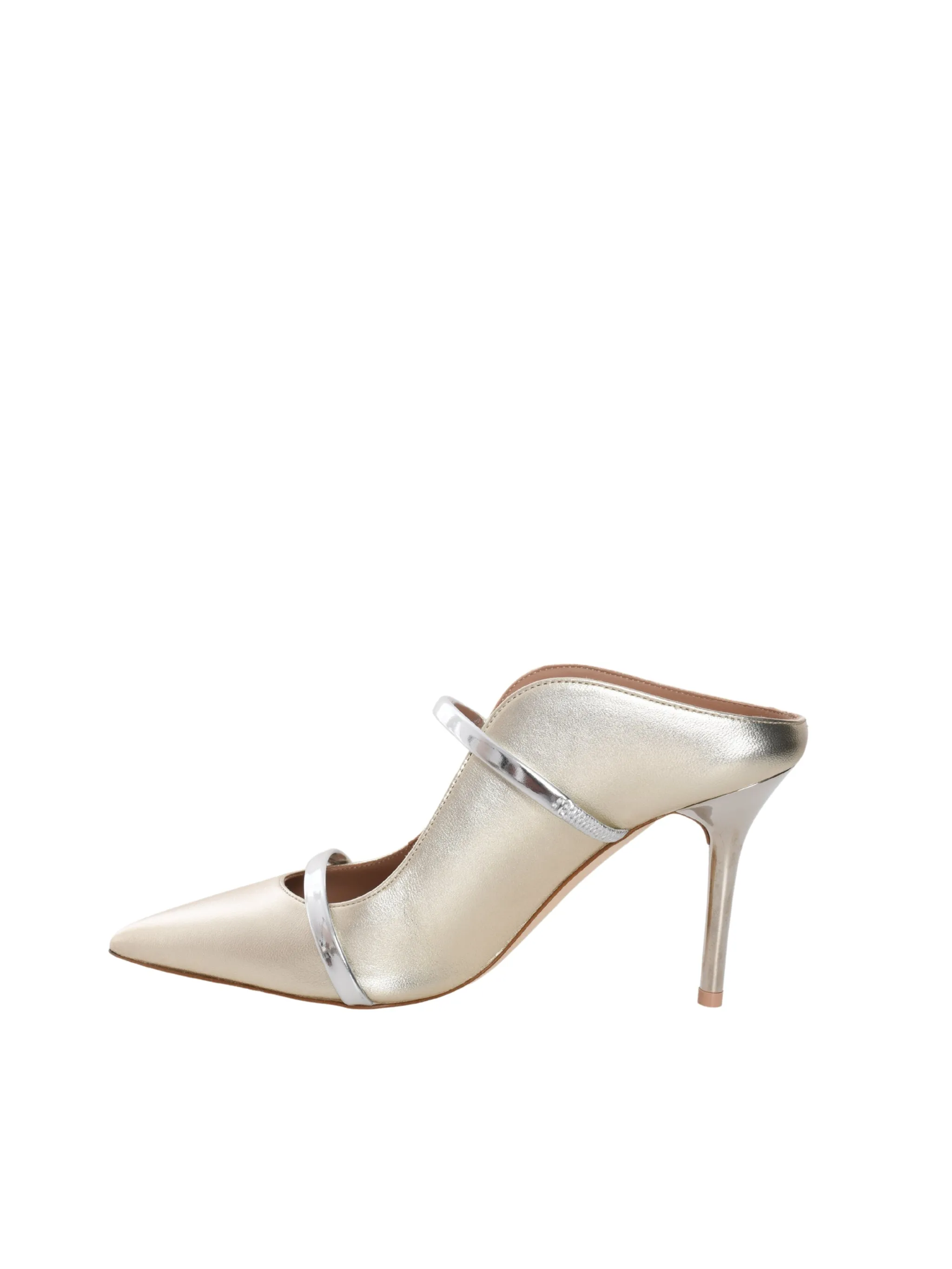 POINTED TOE MULE WITH DOUBLE STRAPS ON STILETTO