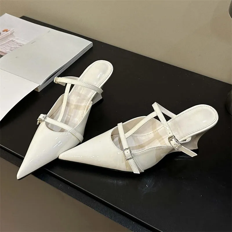Pointed Toe Women Slippers Shoes Designer Wedges High Heels