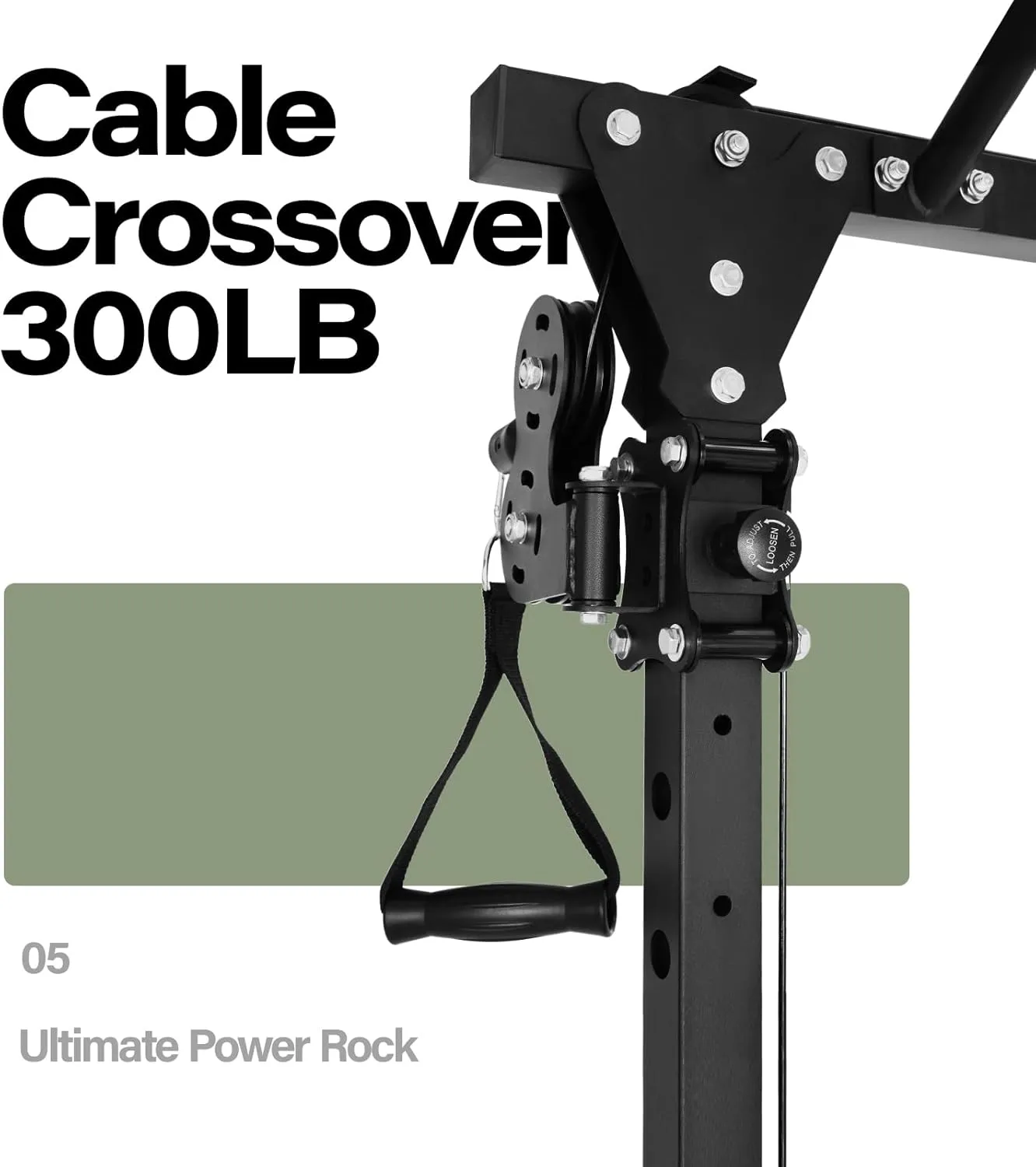 Power Cage | 5-in-1 Squat Rack with Adjustable J-Hooks, Cable Machine & Pull-Up Bar | Home and Garage Gym Equipment for Strength Training