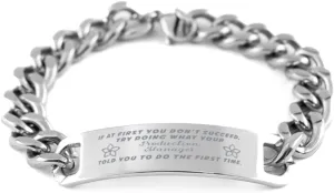 Production Manager Bracelet, If at first you don't succeed, try doing what your athletic trainer told you to do the first time., Cuban Link Chain Necklace, Production Manager Gifts