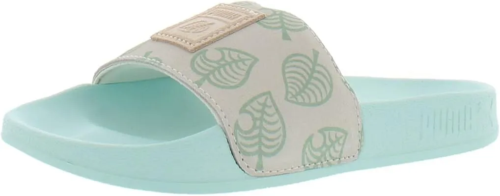 PUMA Leadcat Animal Crossing Slide Ps Girls Shoes Size 1, Color: Eggshell Blue/Whisper White-Blue/Azure