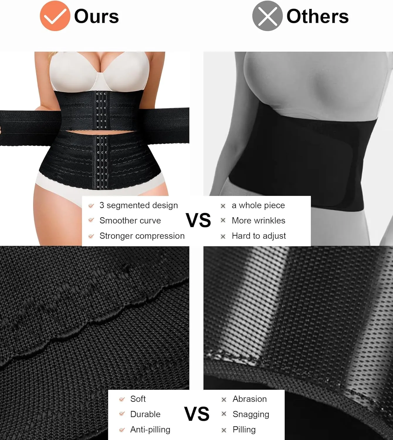 QACIVIQ Segmented Waist Trainer for Women Waist Cincher Shapewear for Women Tummy Control Workout Body Shaper Girdle