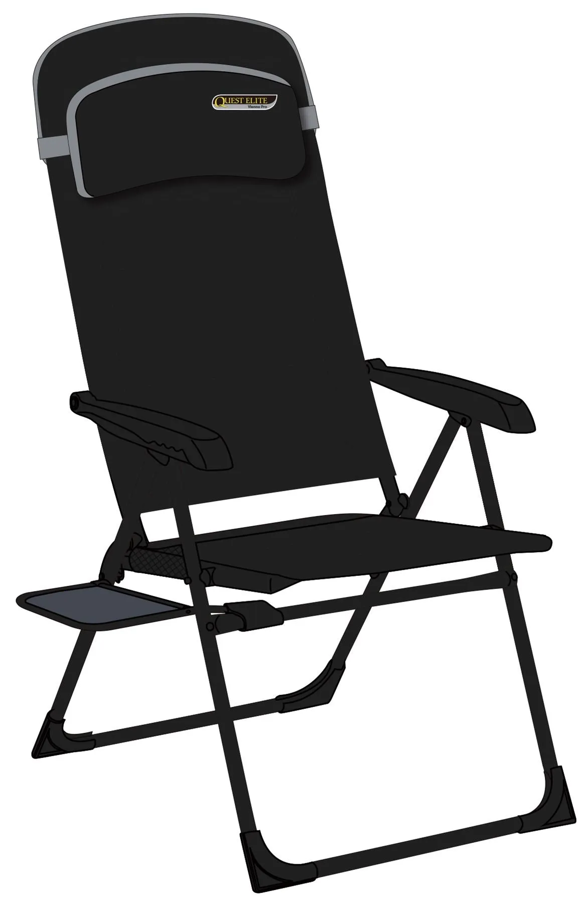 Quest Vienna Pro Recline Camping Caravan Chair with Side Table