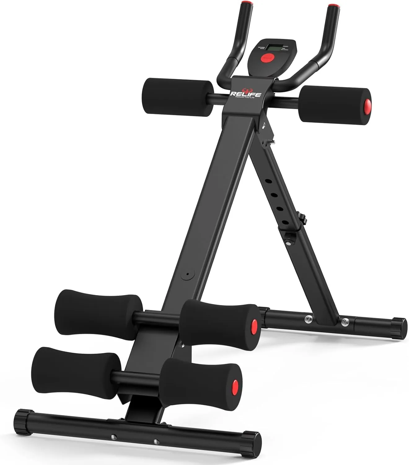 RELIFE REBUILD YOUR LIFE AB Workout Machine Abdominal Trainer Foldable Ab Cruncher Strength Training Equipment for Home Gym 440 LBS