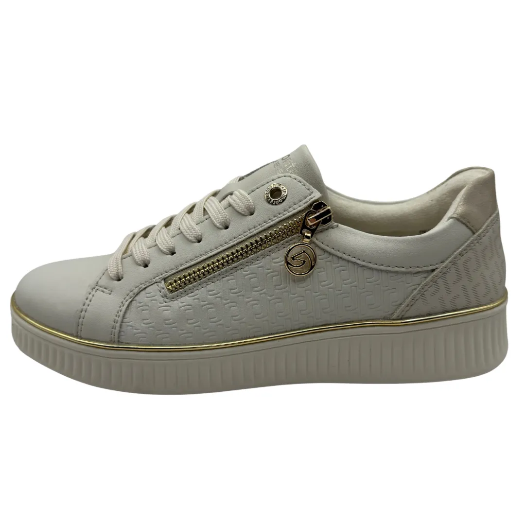 Remonte White Trainers with Side Zip