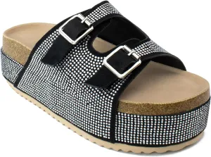 RF ROOM OF FASHION Women's Open Toe Slide on Footbed Platform Sandals