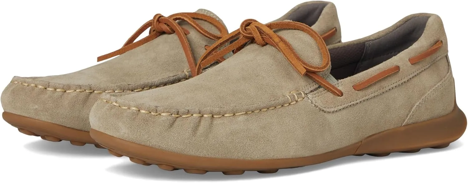 Rockport Men's DMX Dunphy Loafer, Light Olive Suede, 11.5 Wide