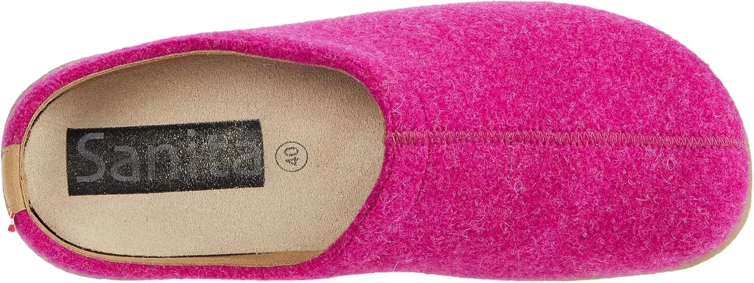 Sanita® Lodge Slide Slippers for Men and Women – 100% Natural Wool – Suede Lining – Cork Latex Footbed