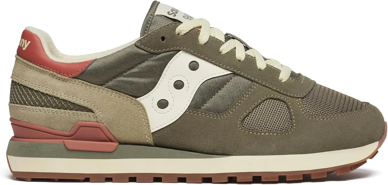 Saucony Men's Shadow Original Sneaker, Olive/Rust, 6.5