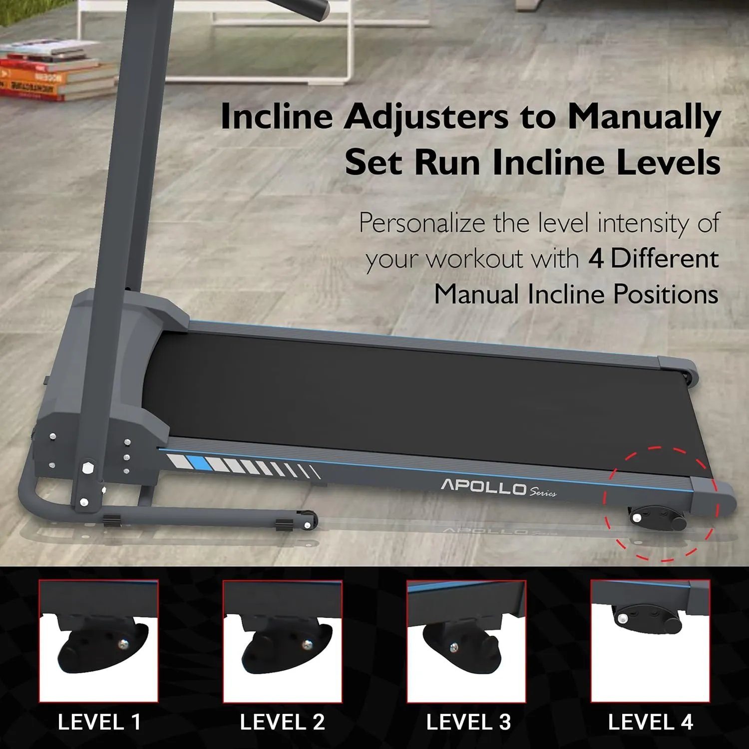 SereneLife Electric Folding Treadmill Exercise Machine - Smart Compact Digital Fitness Treadmill Workout Trainer w/Bluetooth App Sync, Manual Incline Adjustment, for Walking, Running, Gym