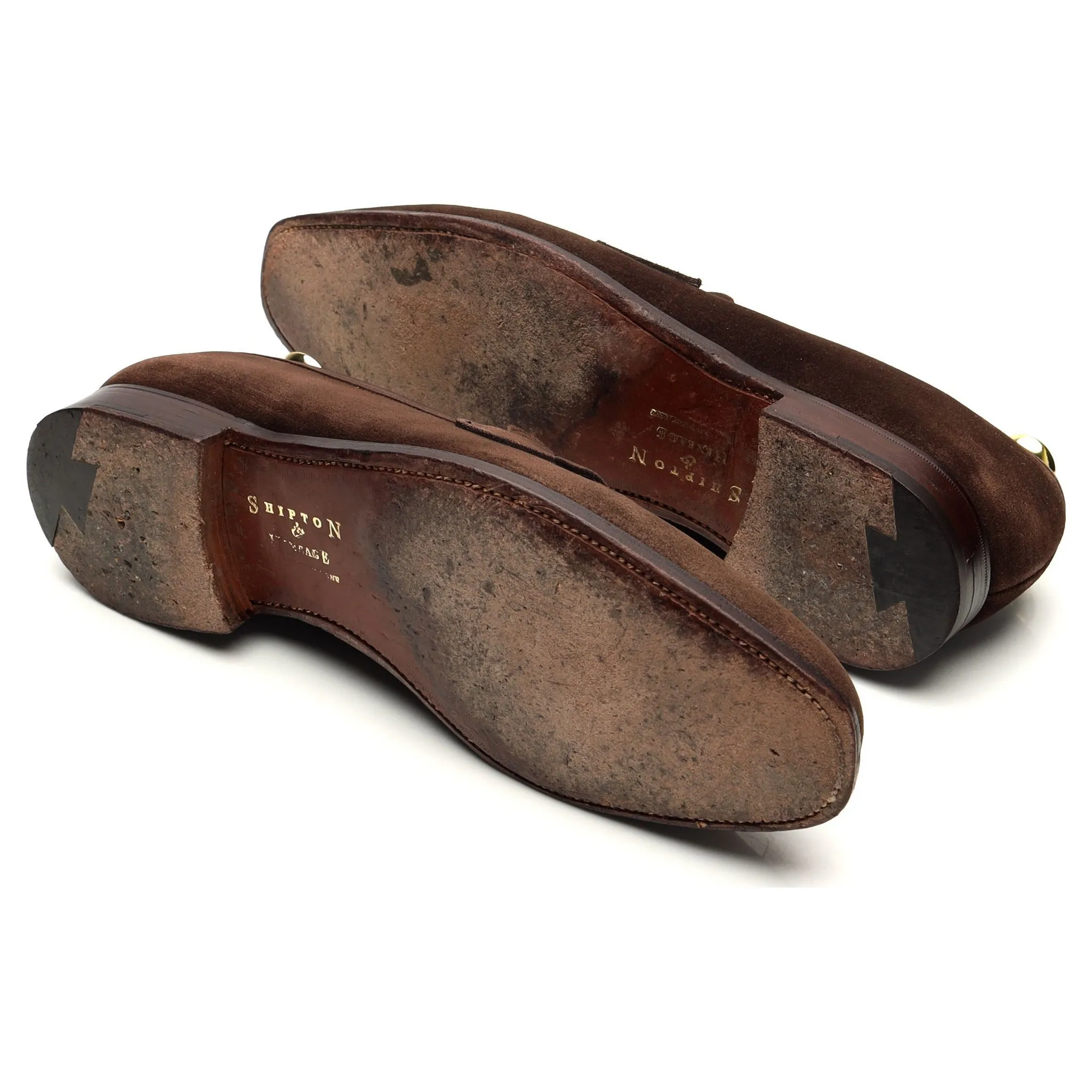 Shipton & Heneage 'Somerset' Dark Brown Suede Loafers UK 8.5 E