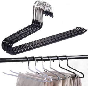 Slack/Trousers Pants Hangers - Open Ended Metal Hangers, Slim Durable (Black, Pack of 30)