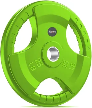 SPART 2-Inch Color Rubber Coated Olympic Grip Plate in Pairs or Single for Strength Training, Weightlifting and Bodybuilding, Solid Cast Iron Weight Plates for Barbell, 2.5LB/5LB/10LB/25LB/35LB/45LB, Two Years Warranty
