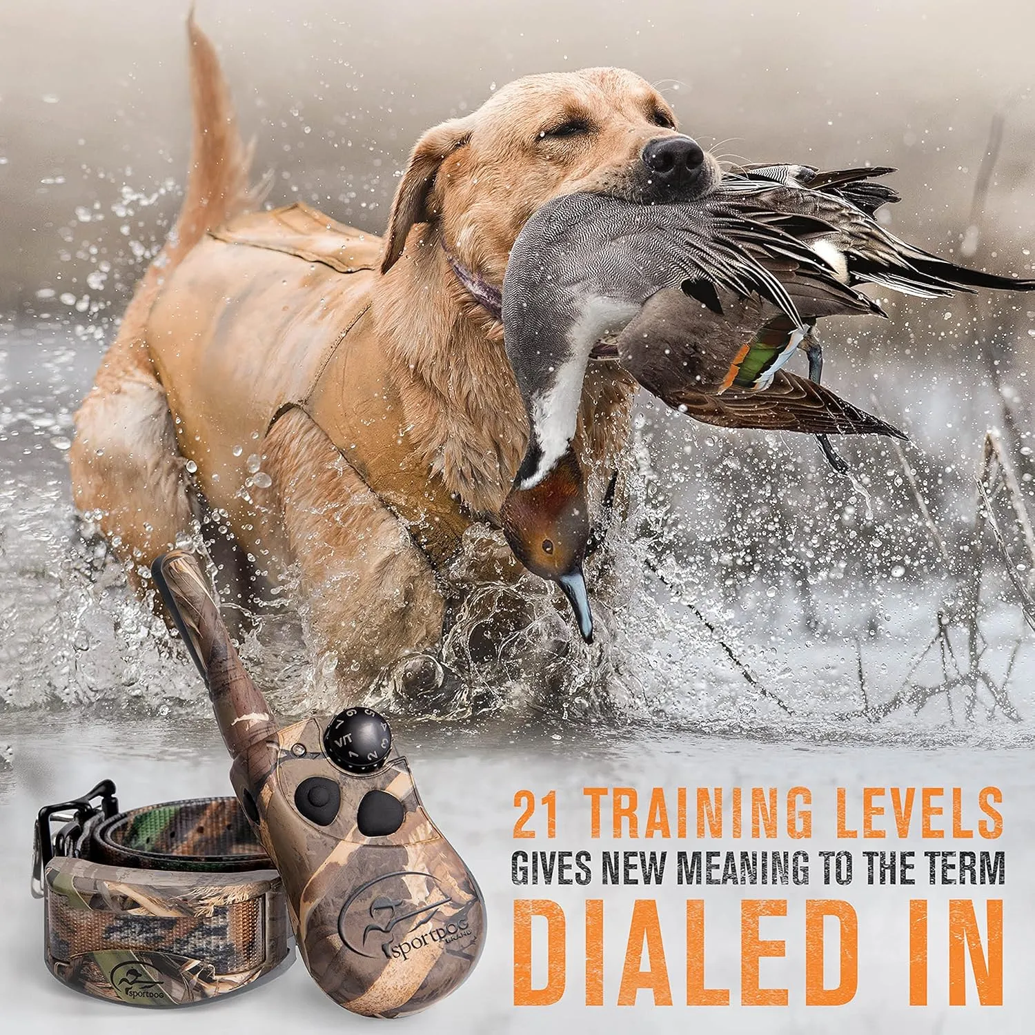 SportDOG Brand 425 Remote Trainers - 500 Yard Range E-Collar with Static, Vibrate and Tone - Waterproof, Rechargeable - Camouflage Dog Training Collar
