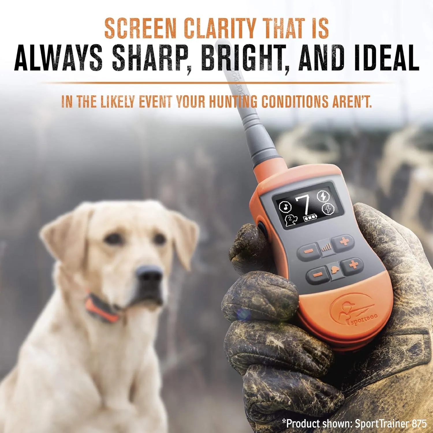 SportDOG Brand SportTrainer 575 Remote Trainer - Bright, Easy to Read OLED Screen - 500 Yard Range - Waterproof, Rechargeable Dog Training Collar with Tone, Vibration, and Static, Orange