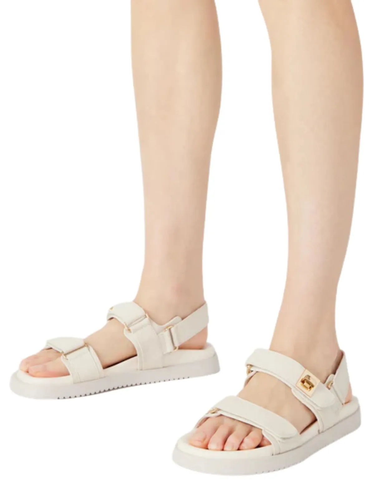 Steve Madden Mona Sandal in Bone Leather