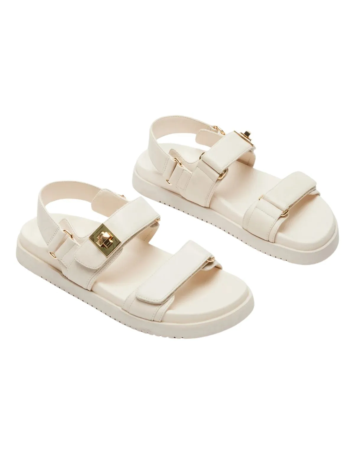 Steve Madden Mona Sandal in Bone Leather