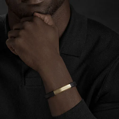 Streamline ID Black Rubber Bracelet with 18K Yellow Gold