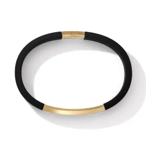 Streamline ID Black Rubber Bracelet with 18K Yellow Gold